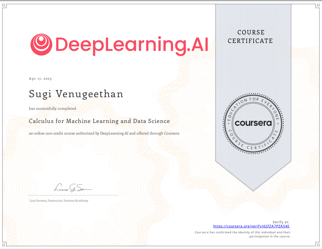 Deeplearning.ai - Calculus