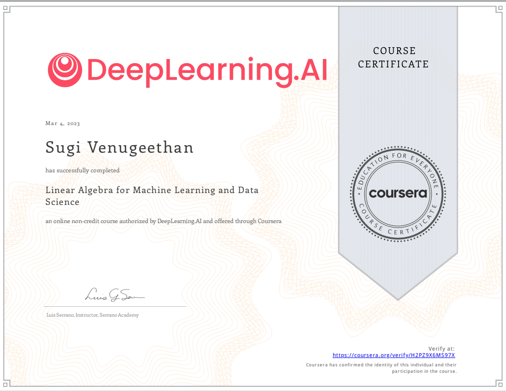 Deeplearning.ai - Linear Algebra