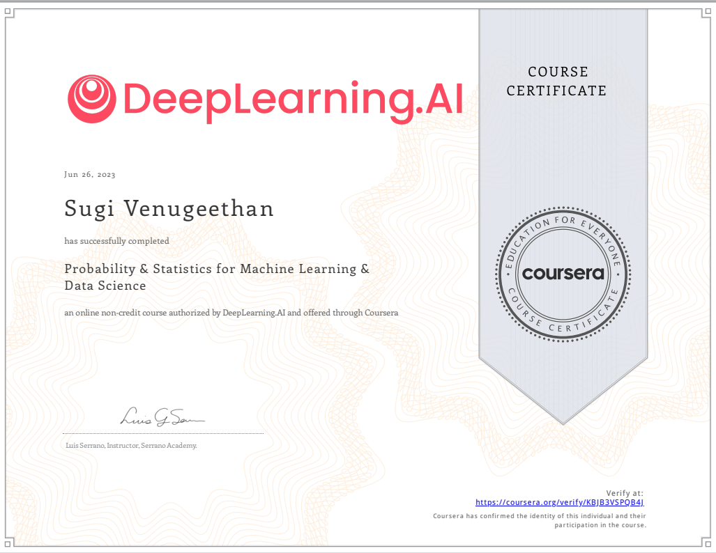 Deeplearning.ai - Probability and Statistics