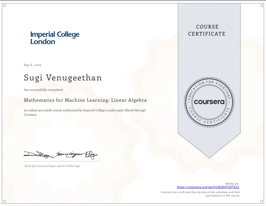 Imperial College London - Linear Algebra