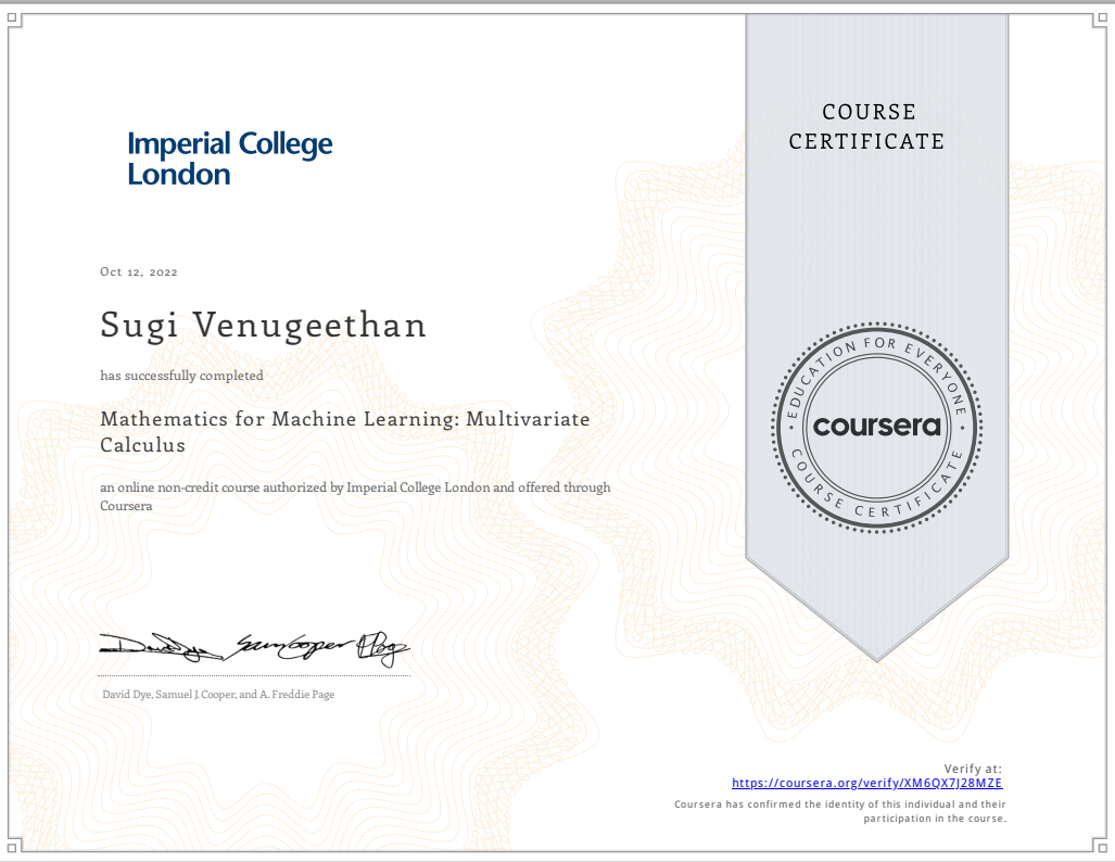 Imperial College London - Multivariate Calculus
