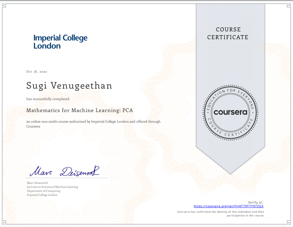 Imperial College London - PCA